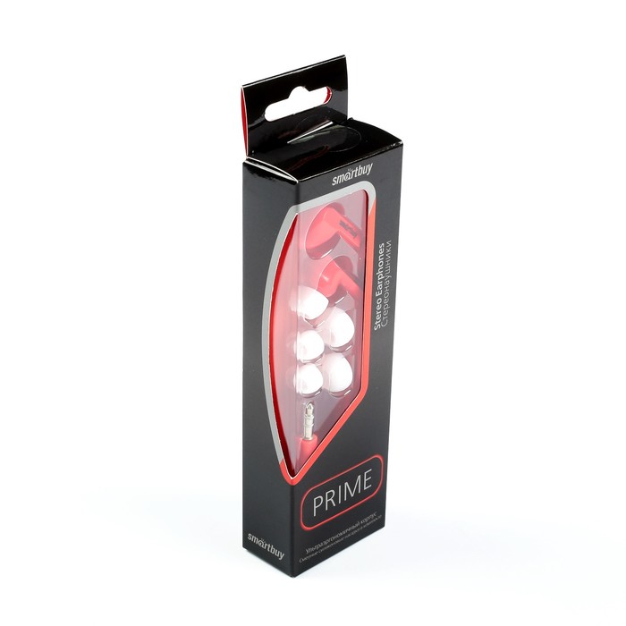 Наушники Smartbuy Prime, вакуумные, красные