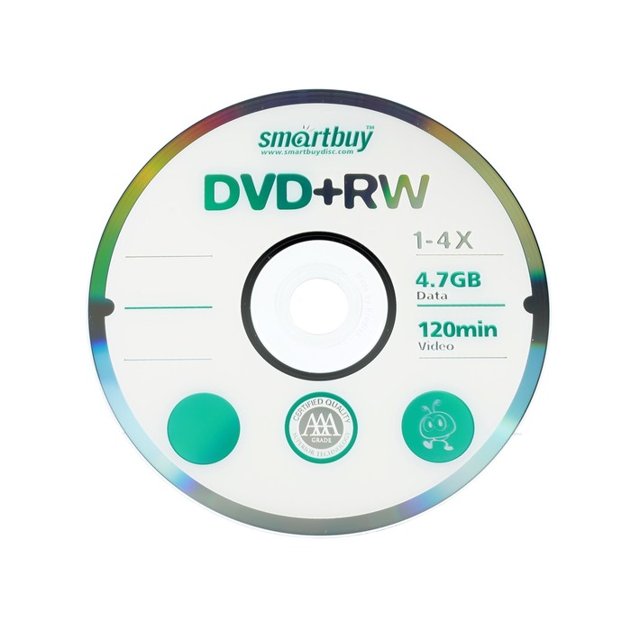 Диск DVD+RW Smartbuy, 4х, 4,7 Гб, Cake Box, 10 шт