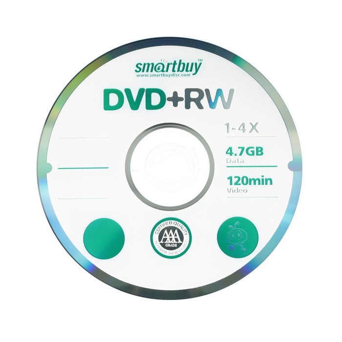 Диск DVD+RW Smartbuy, 4х, 4,7 Гб, Cake Box, 50 шт
