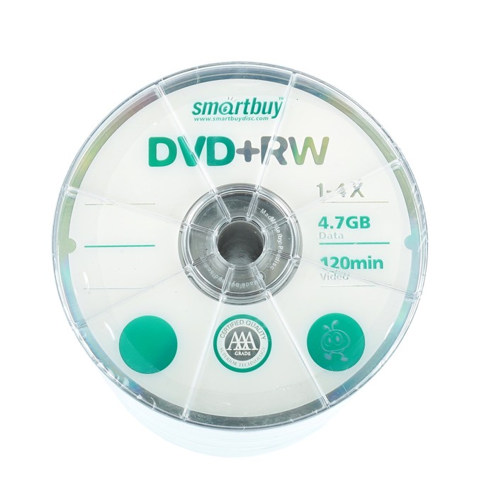 Диск DVD+RW Smartbuy, 4х, 4,7 Гб, Спайка, 100 шт