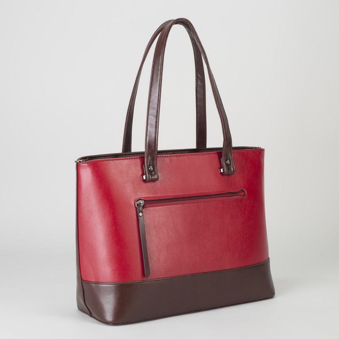 Сумка женская, отдел на молнии, наружный карман, длинный ремень, цвет красный