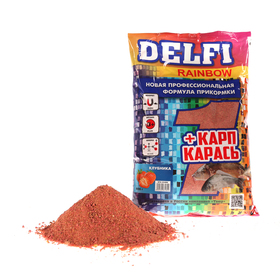 

Прикормка Delfi Rainbow Карп-Карась клубника, красный, вес 0,8 кг.