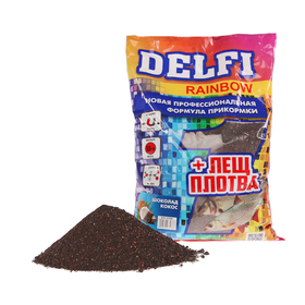 

Прикормка Delfi Rainbow Лещ-Плотва шоколад/кокос, черный, вес 0,8 кг.