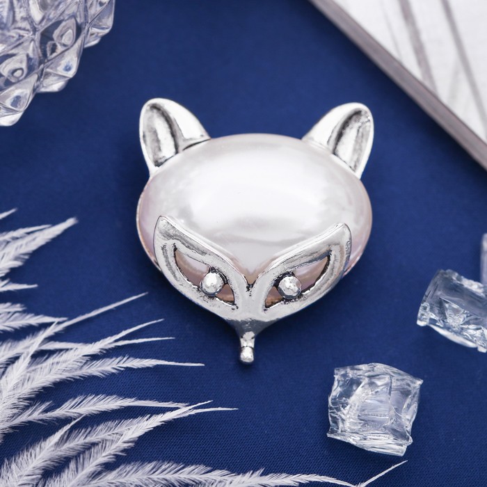 Брошь лиса "Майорка" в чернёном серебре