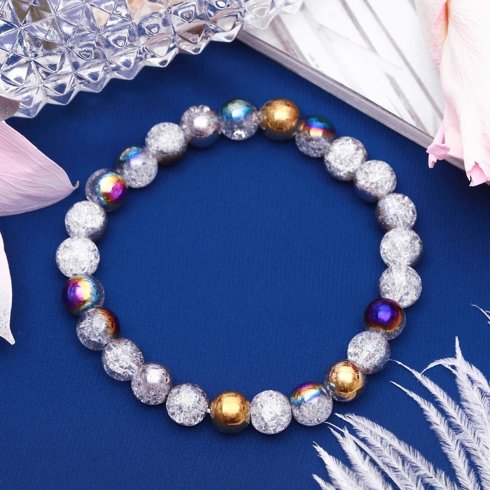 Браслет шар №8 "Кварц сахарный"