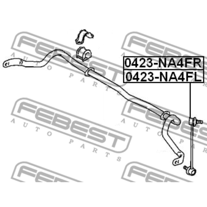 Тяга стабилизатора передняя правая febest 0423-na4fr
