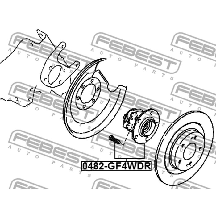 Ступица задняя febest 0482-gf4wdr