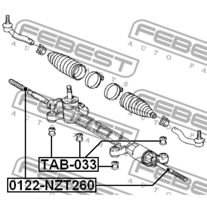Тяга рулевая febest 0122-nzt260