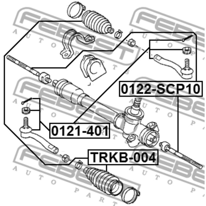 Тяга рулевая febest 0122-scp10