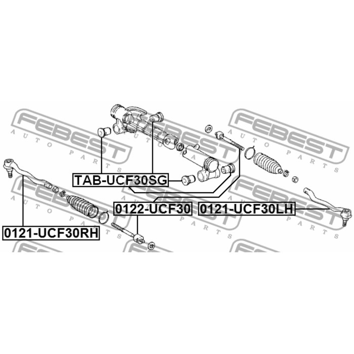 Тяга рулевая febest 0122-ucf30