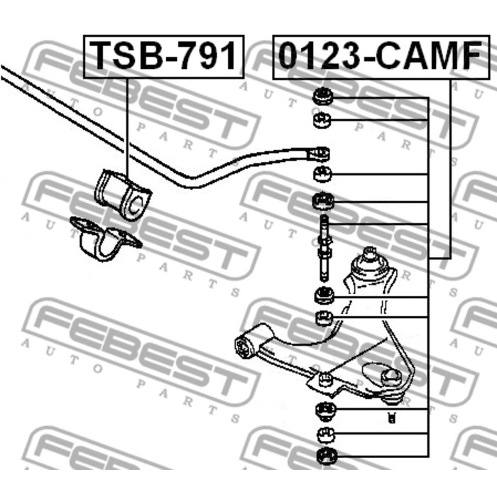 Тяга стабилизатора передняя febest 0123-camf
