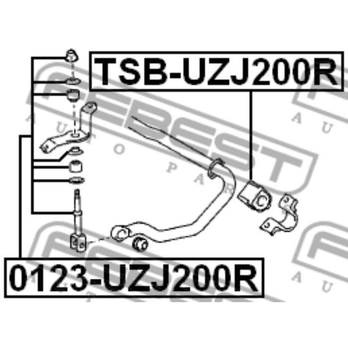 Тяга стабилизатора задняя febest 0123-uzj200r