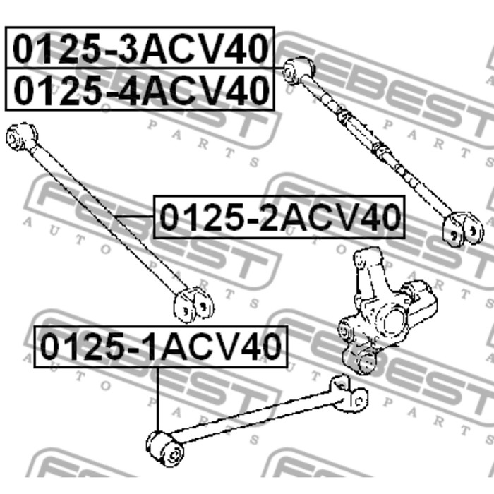 Тяга задняя поперечная регулируемая правая febest 0125-3acv40