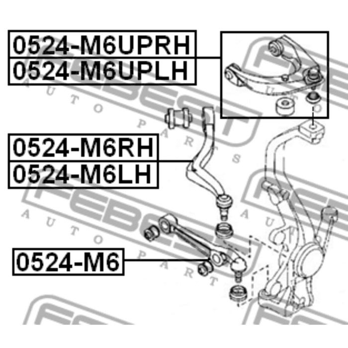Рычаг передний верхний левый febest 0524-m6uplh