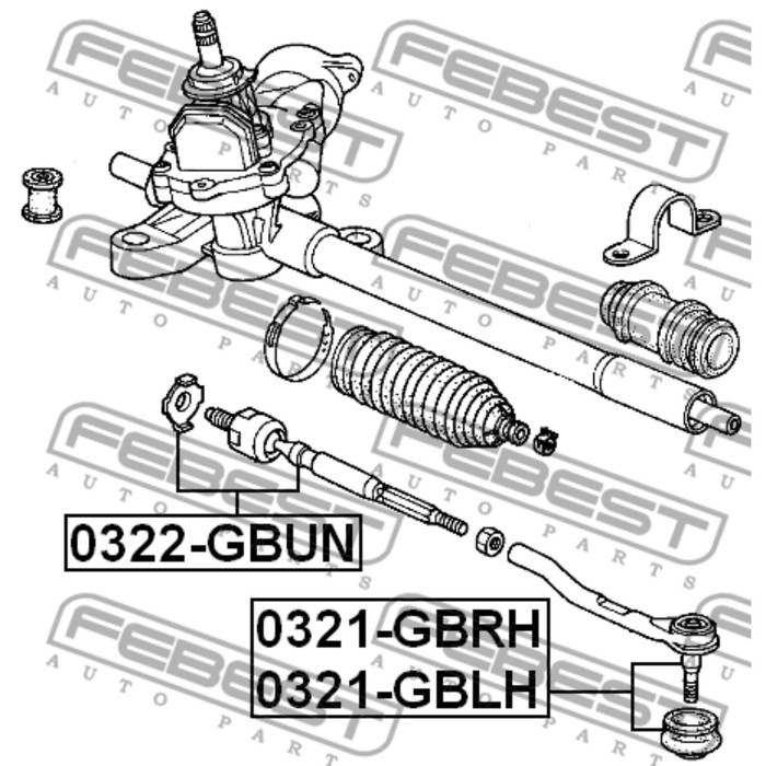 Наконечник тяги рулевой FEBEST 0321-gbrh