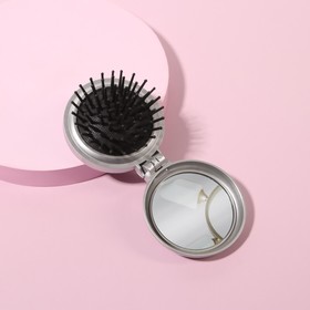 

Расчёска массажная, складная, с зеркалом, d = 6,5 см, цвет серебристый