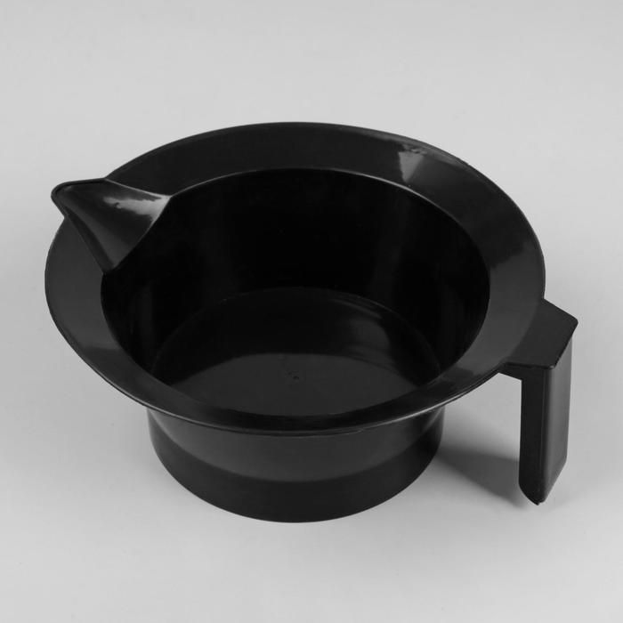 Чаша для окрашивания, с ручкой и носиком, d = 14 см, цвет чёрный
