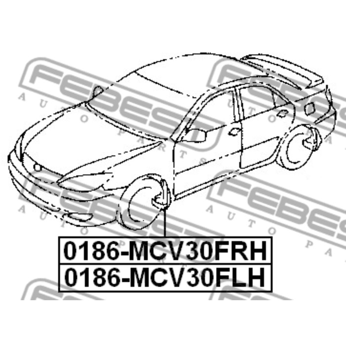 Брызговик передний правый febest 0186-mcv30frh