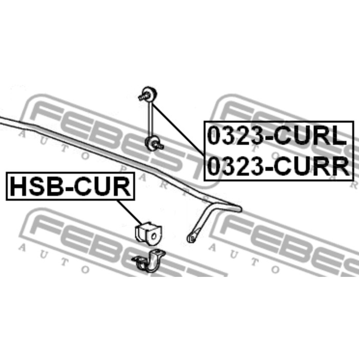 Тяга стабилизатора задняя левая febest 0323-curl