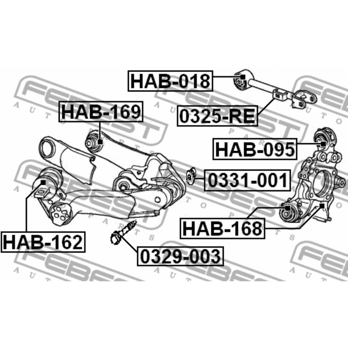 Болт с эксцентриком febest 0329-003