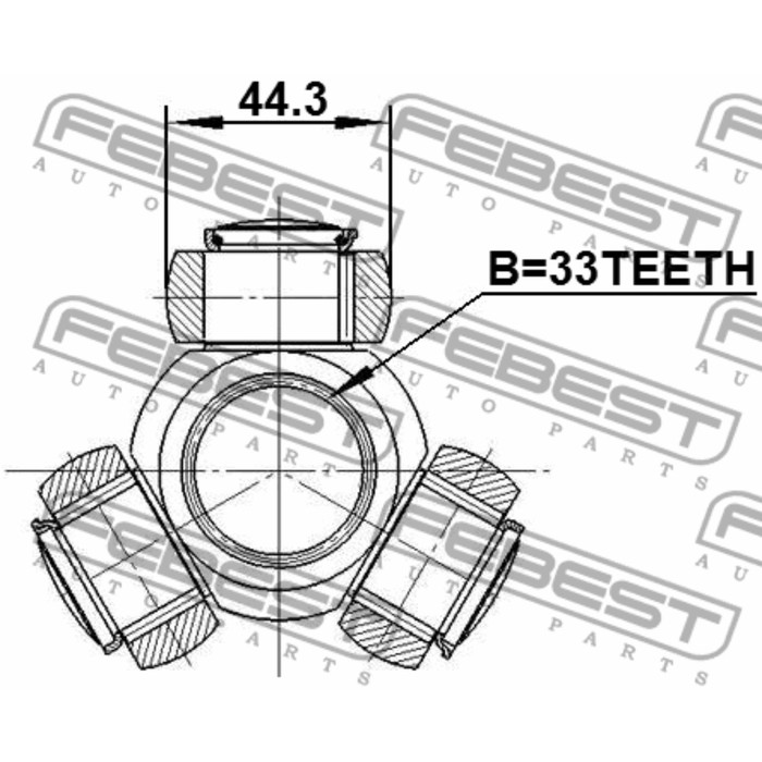 Трипоид 33x44.3 febest 0216-j10