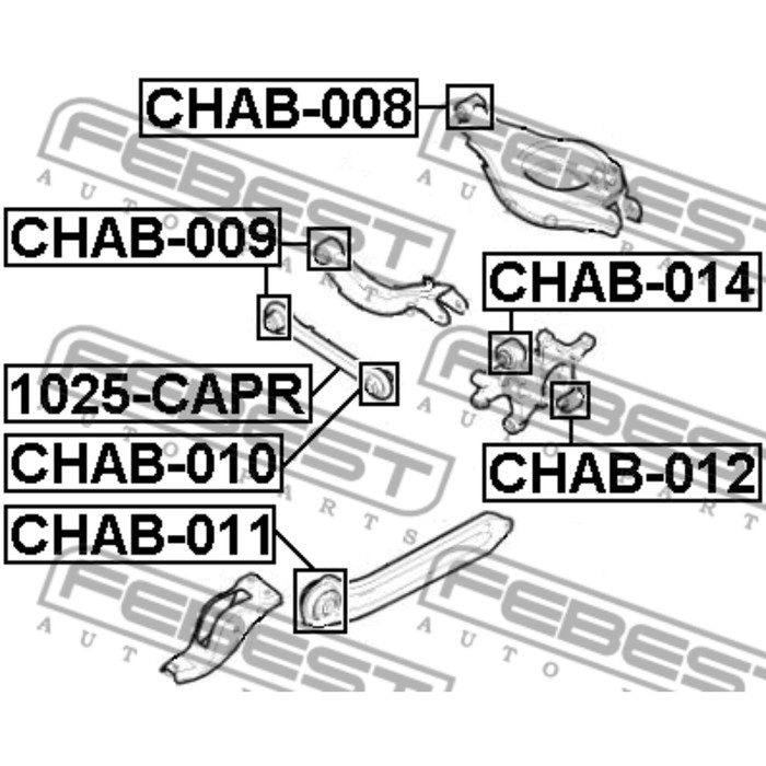 Сайлентблок задней цапфы верхний febest chab-014