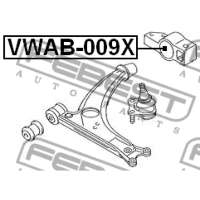 Сайлентблок задний переднего рычага без кронштейна febest vwab-009x