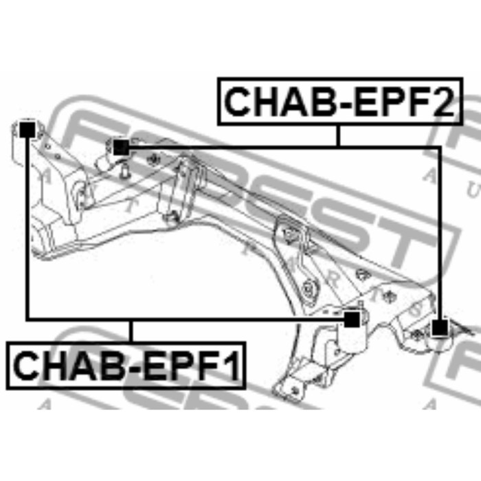 Сайлентблок подрамника комплект febest chab-epf2