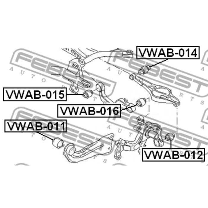 Сайлентблок задней тяги febest vwab-014