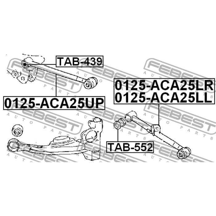 Сайлентблок задней поперечной тяги febest tab-552