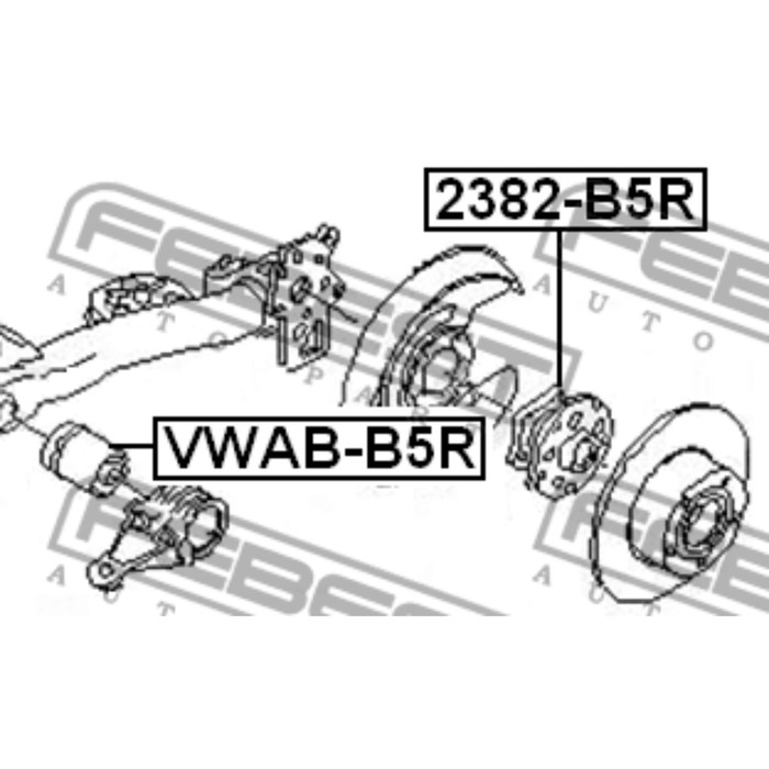Сайлентблок задней балки febest vwab-b5r