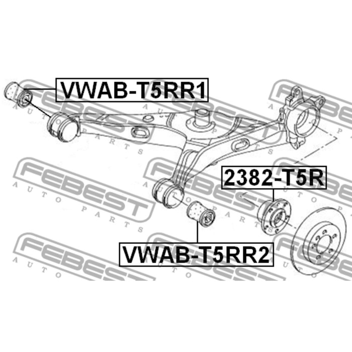 Сайлентблок заднего рычага febest vwab-t5rr2