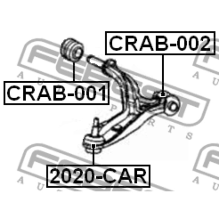 Сайлентблок передний переднего рычага febest crab-002