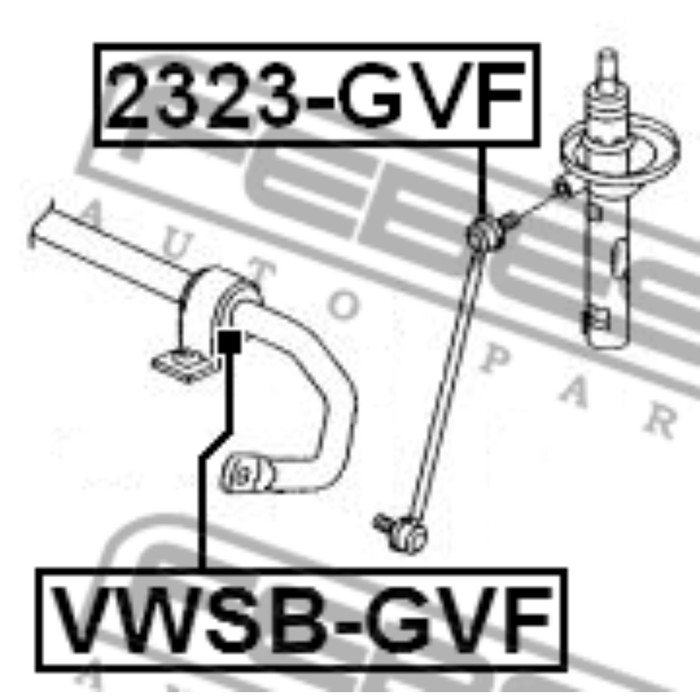 Втулка переднего стабилизатора febest vwsb-gvf
