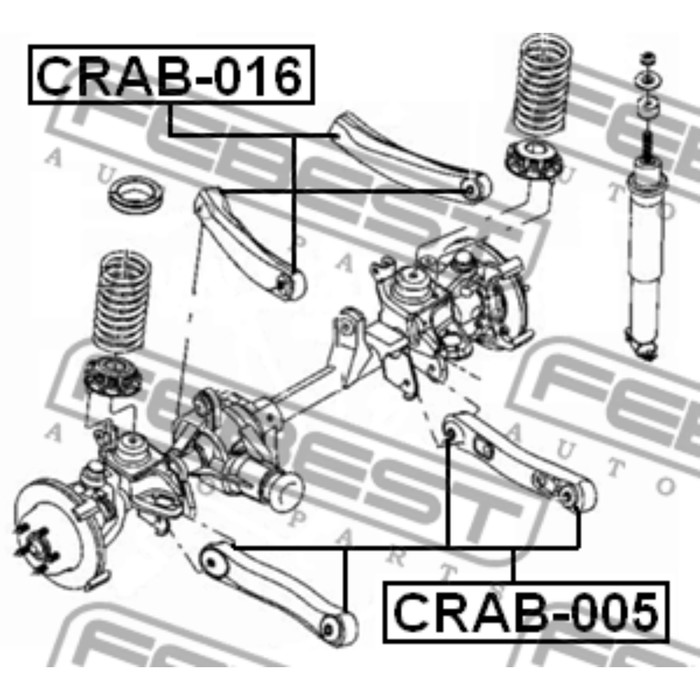 Сайлентблок переднего верхнего рычага febest crab-016