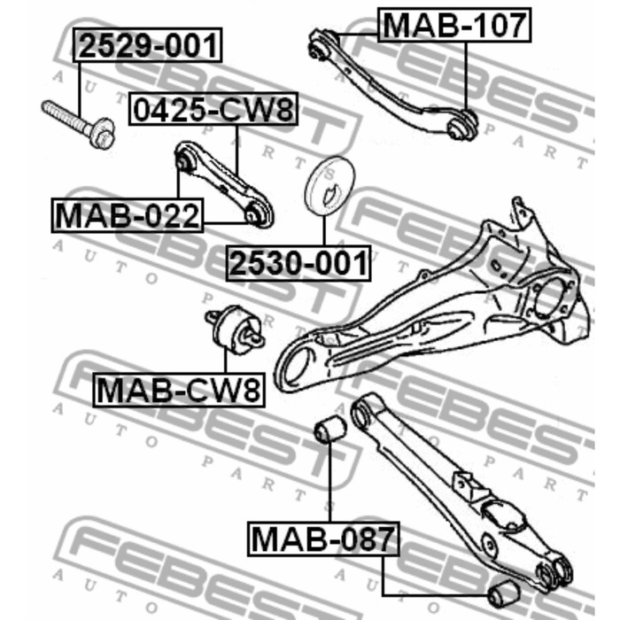 Болт с эксцентриком febest 2529-001