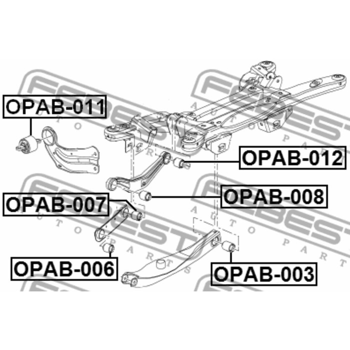 Сайлентблок заднего поперечного рычага febest opab-012