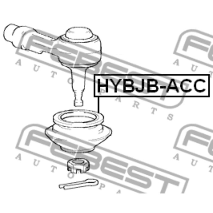 Пыльник рулевого наконечника FEBEST hybjb-acc