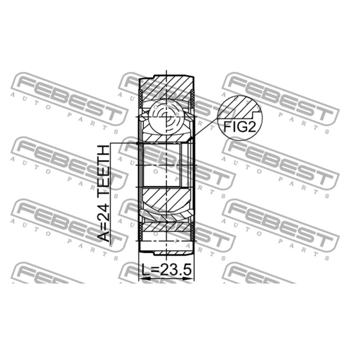 Шрус карданного вала 24x78 febest 2711-xc90sha