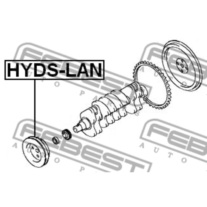 Шкив коленвала febest hyds-lan