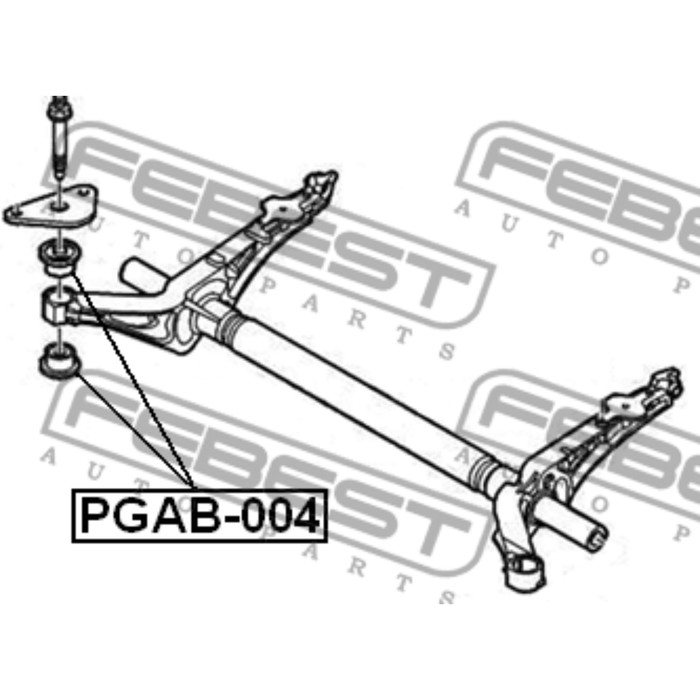 Сайлентблок задней балки febest pgab-004