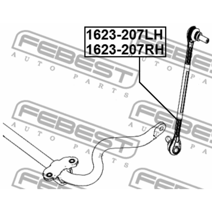 Тяга стабилизатора передняя левая febest 1623-207lh