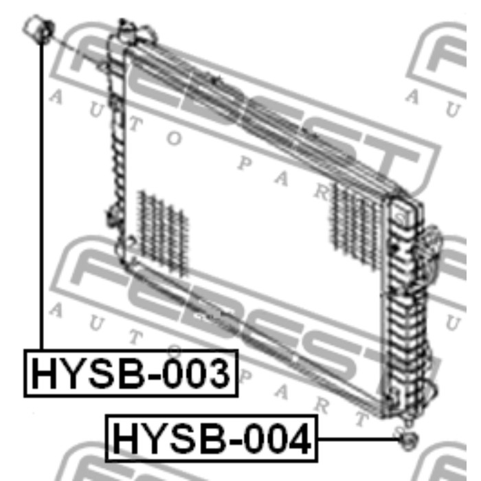 Втулка крепления радиатора febest hysb-003
