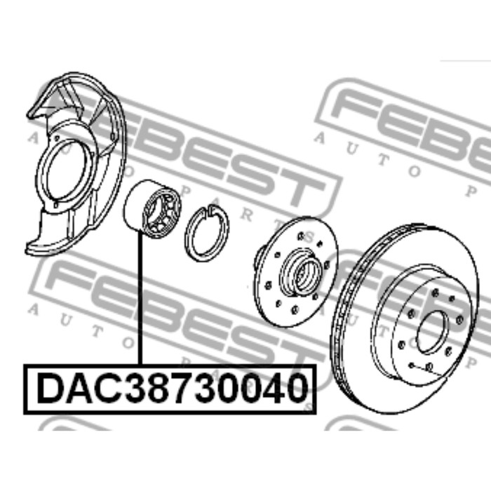 Подшипник ступицы FEBEST dac38730040