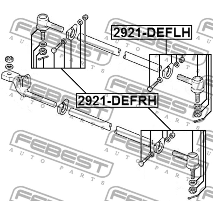 Наконечник тяги рулевой FEBEST 2921-deflh