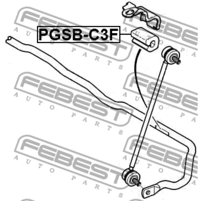 Втулка переднего стабилизатора febest pgsb-c3f