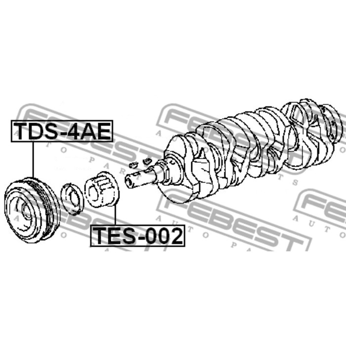 Шестерня коленвала febest tes-002