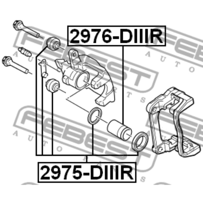 Ремкомплект тормозного суппорта FEBEST 2975-diiir