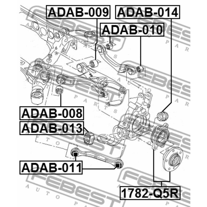 Ступица задняя febest 1782-q5r