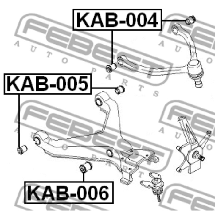 Сайлентблок переднего верхнего рычага febest kab-004